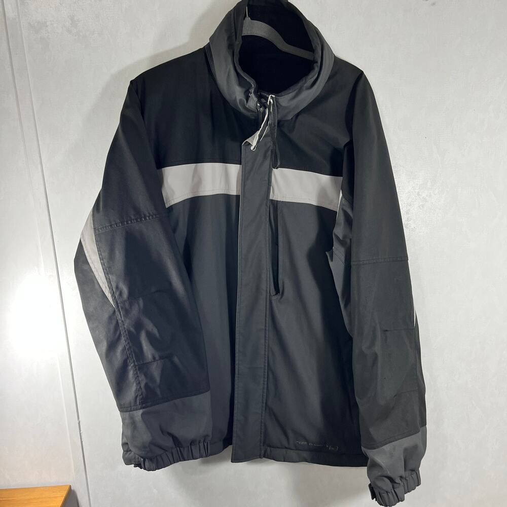 Free Country Men's Reversable Coat Jacket Water Resistant Black Gray XL